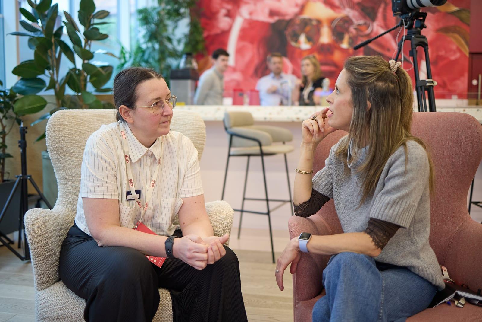 Two participants in conversation